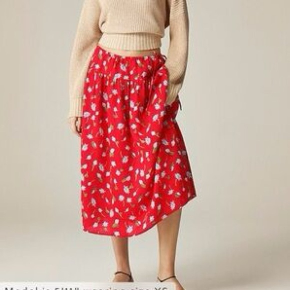 Side tie skirt in ramie